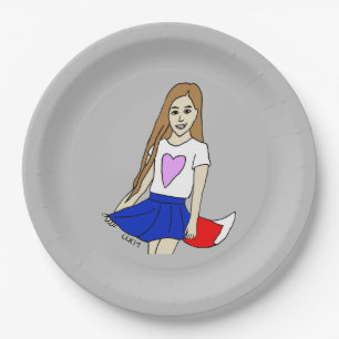 foxy girl  paper plate