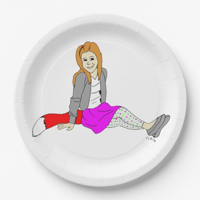 foxy girl  paper plate (Front)