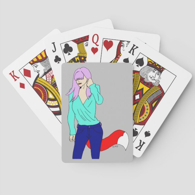 foxy girl   playing cards (Back)