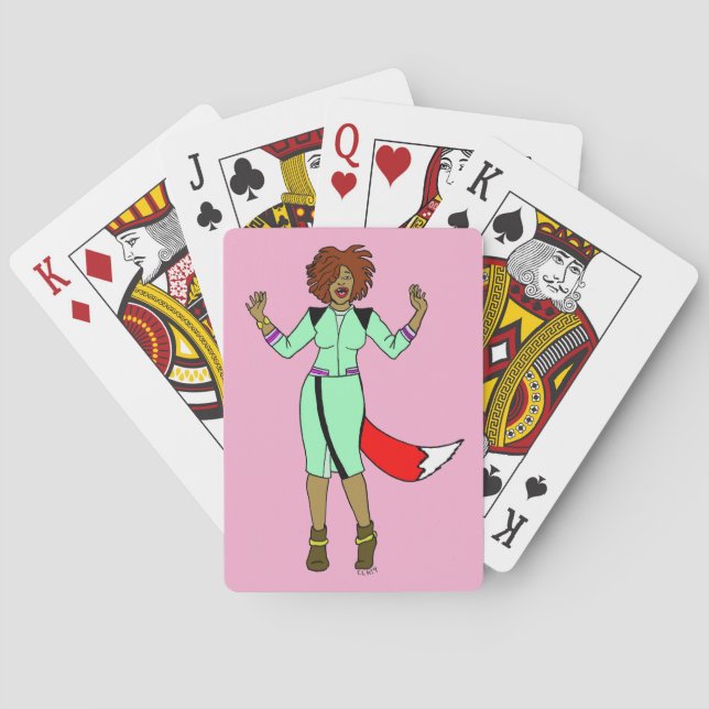 Foxy Girl Playing Cards (Back)