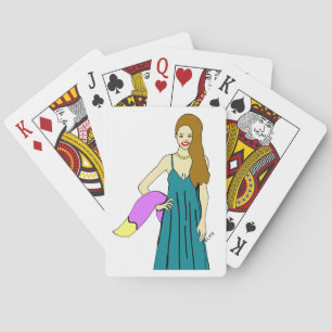 foxy girl playing cards