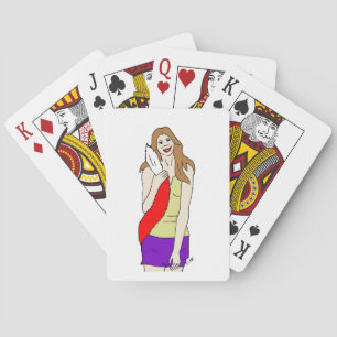foxy girl  playing cards
