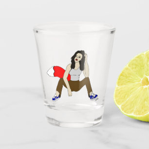 foxy girl shot glass