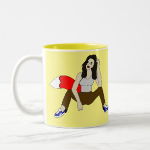 foxy girl  Two-Tone coffee mug