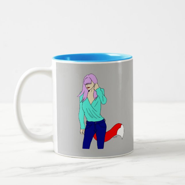 foxy girl   Two-Tone coffee mug (Left)