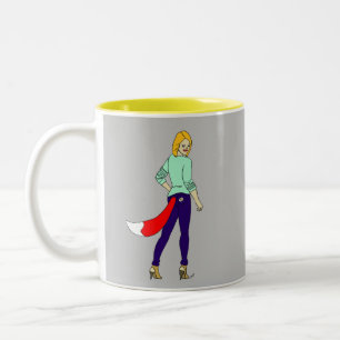 foxy girl   Two-Tone coffee mug