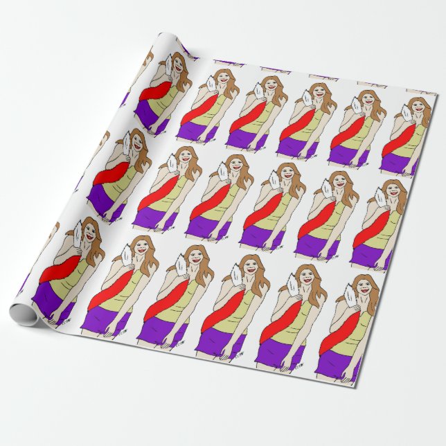 foxy girl wrapping paper (Unrolled)