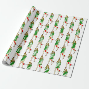 foxy girl wrapping paper