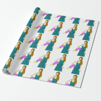foxy girl wrapping paper
