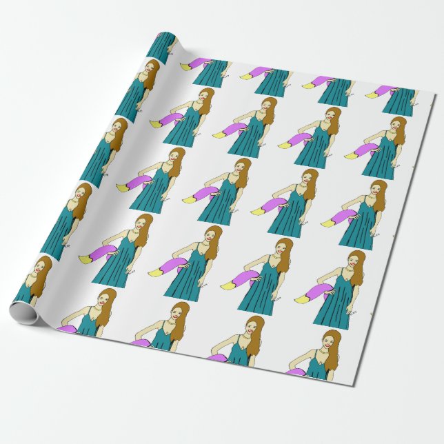 foxy girl wrapping paper (Unrolled)