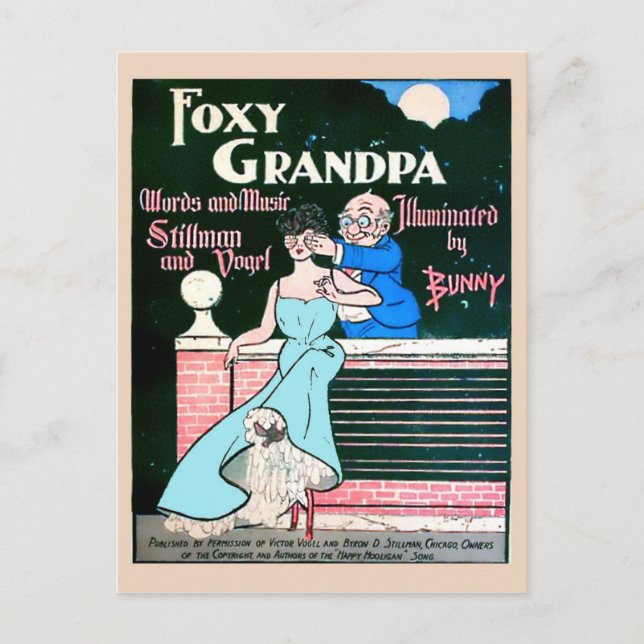 Foxy Grandpa Funny Vintage Image Copy Postcard (Front)
