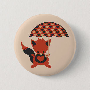Foxy Hearts 6 Cm Round Badge