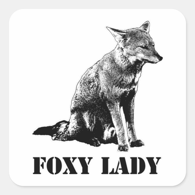 Foxy lady concept illustration square sticker (Front)