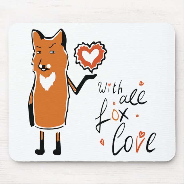 Foxy Love Mouse Pad (Front)