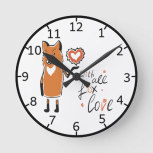 Foxy Love Round Clock