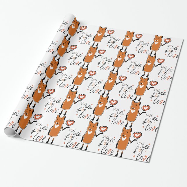 Foxy Love Wrapping Paper (Unrolled)