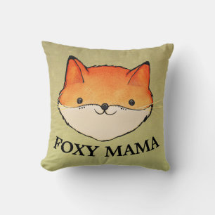 FOXY MAMA FOX THROW PILLOWS, MOM WIFE GIRLFRIEND CUSHION