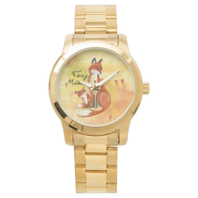 Foxy Momma Unisex Oversized Gold Bracelet Watch (Front)