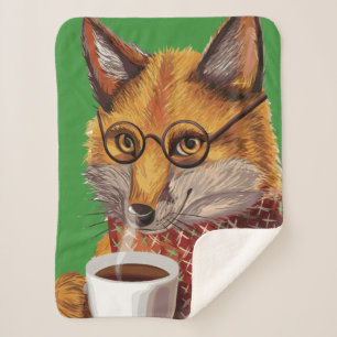 Foxy Tea Time Sherpa Blanket
