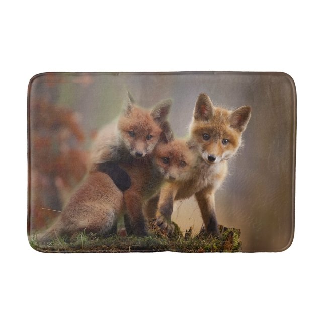 Foxy Triplets Bath Mat (Front)