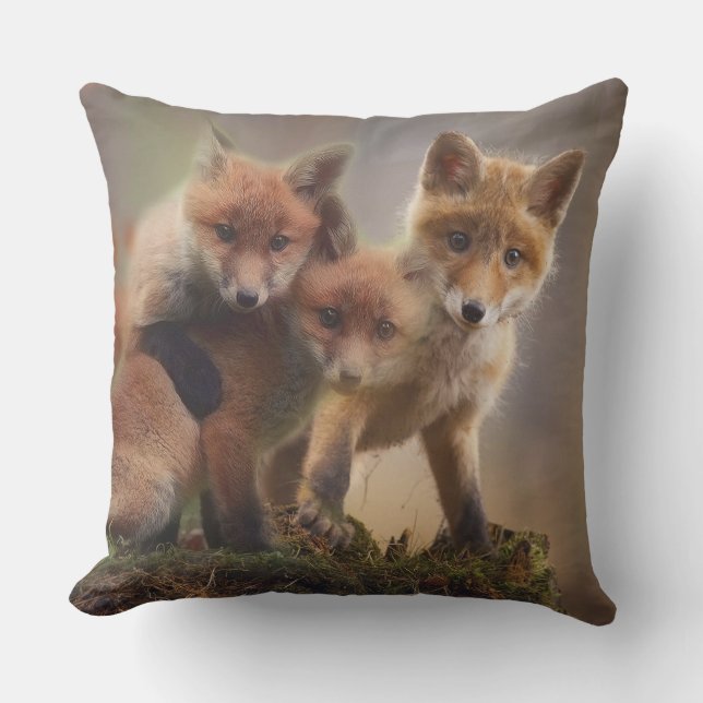 Foxy Triplets Cushion (Front)