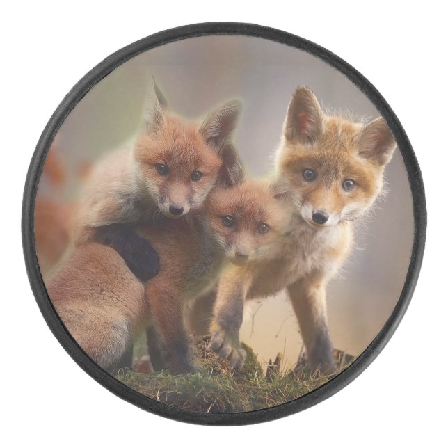 Foxy Triplets Hockey Puck (Front)