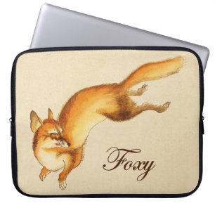 "Foxy" - Vintage Japanese sketch of a fox Laptop Sleeve