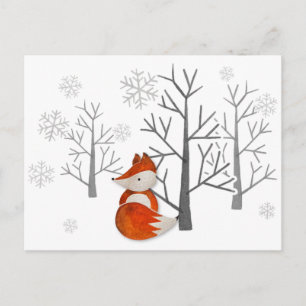 Foxy Winter Forest Postcard