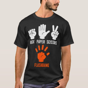 Fps gamer joke rock paper scissors flashbang T-Shirt