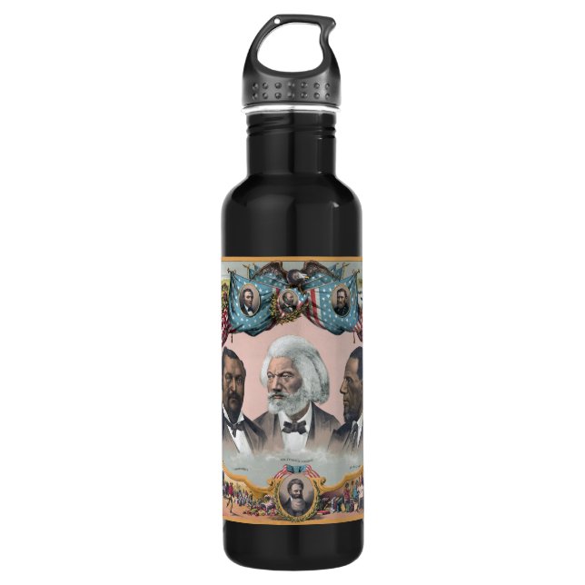 Fr3d3rick Bailey Douglass with Black Abolitionist  710 Ml Water Bottle (Front)