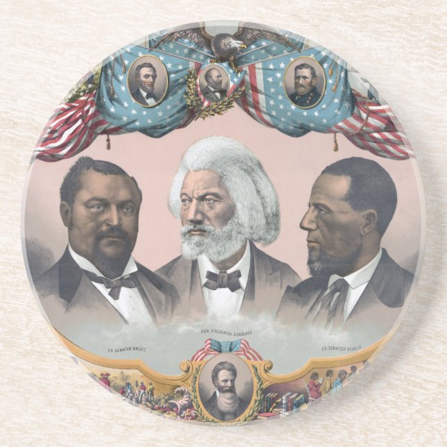 Fr3d3rick Bailey Douglass with Black Abolitionist  Coaster (Front)