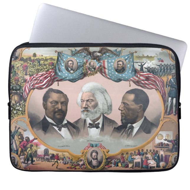 Fr3d3rick Bailey Douglass with Black Abolitionist  Laptop Sleeve (Front)