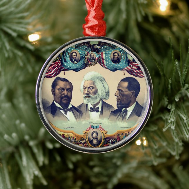 Fr3d3rick Bailey Douglass with Black Abolitionist  Metal Ornament (Tree)