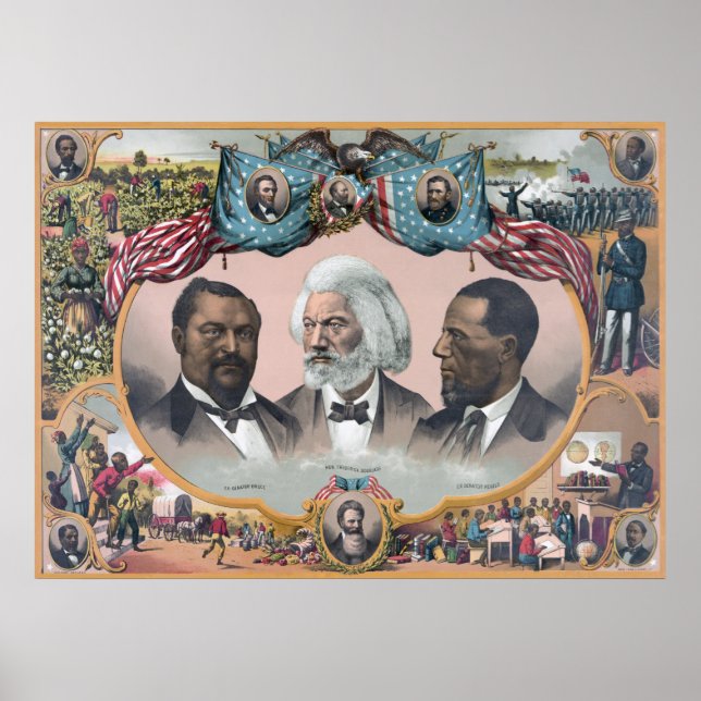 Fr3d3rick Bailey Douglass with Black Abolitionist  Poster (Front)