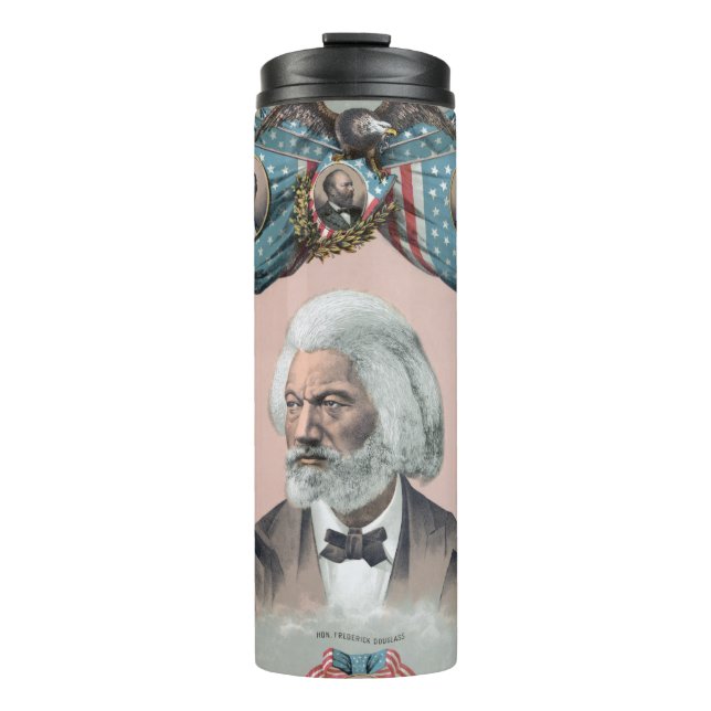 Fr3d3rick Bailey Douglass with Black Abolitionist  Thermal Tumbler (Front)