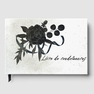FR Condolence Book - Black Rose