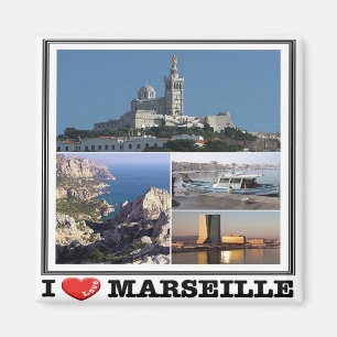 FR - France - Marseille - I Love - Collage Magnet