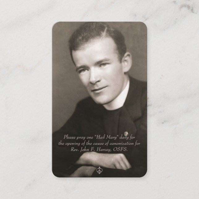 Fr. John Harvey prayer card - 2nd edition (Front)