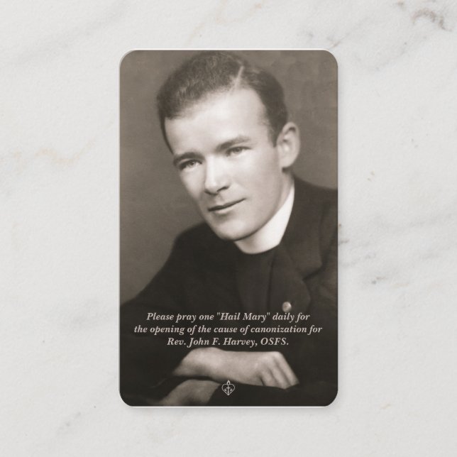 Fr. John Harvey prayer card - 2nd edition (Front)