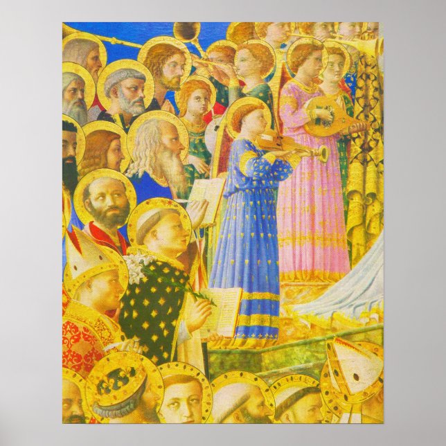 Fra Angelico, Chorus of saints and angels Poster (Front)