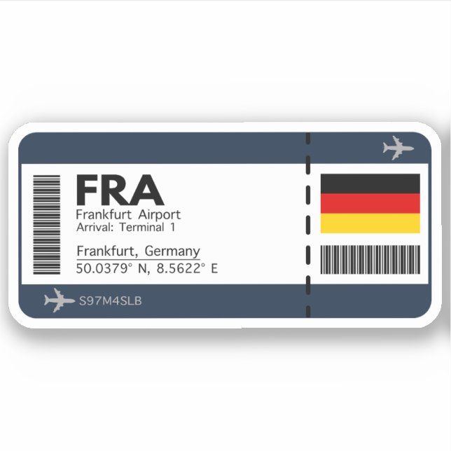 FRA Frankfurt Boarding Pass - Germany Ticket (Front)