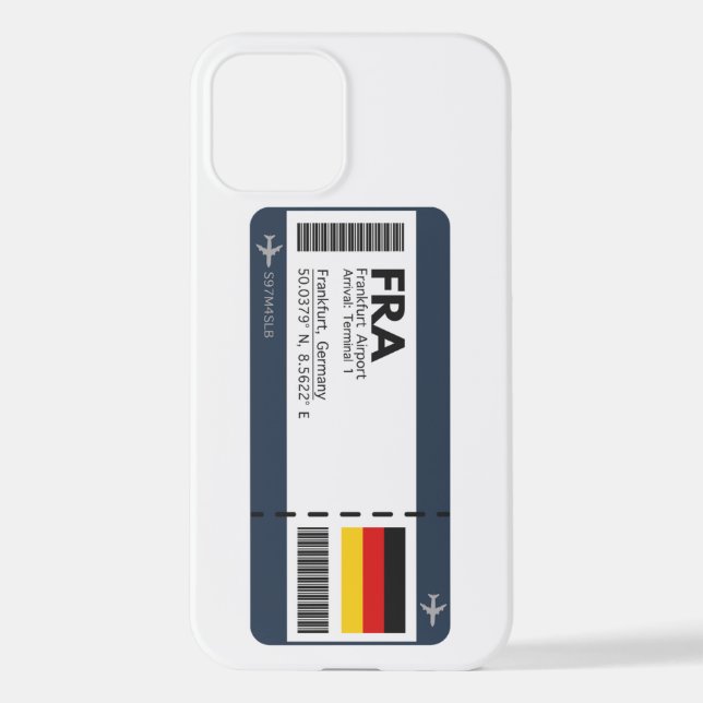 FRA Frankfurt Boarding Pass - Germany Ticket iPhone Case (Back)