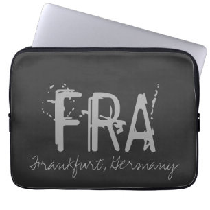 FRA Frankfurt Germany Airport Typography Laptop Sleeve