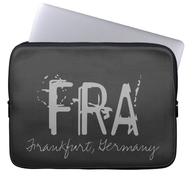 FRA Frankfurt Germany Airport Typography Laptop Sleeve (Front)