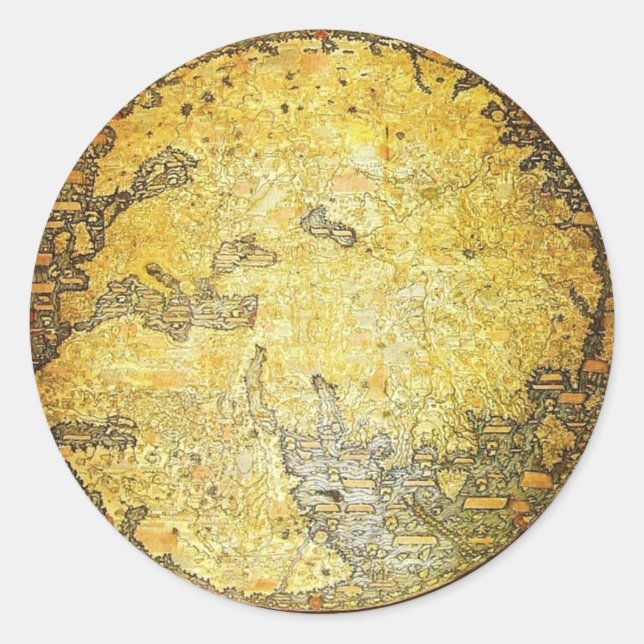Fra Mauro World Map Classic Round Sticker (Front)