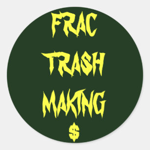 frac trash classic round sticker