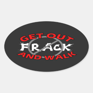 Fracking Bumper Sticker, Black Oval Sticker
