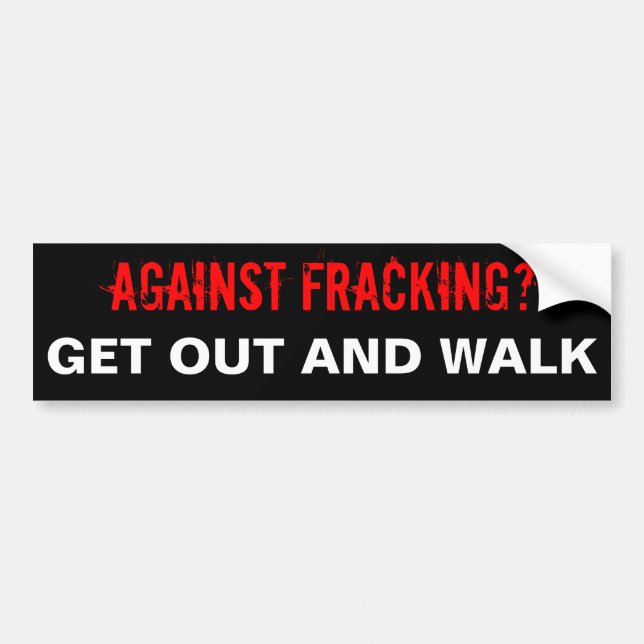 Fracking Bumper Sticker, Black Sticker (Front)