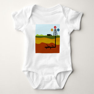 Fracking Oil Diagram Baby Bodysuit