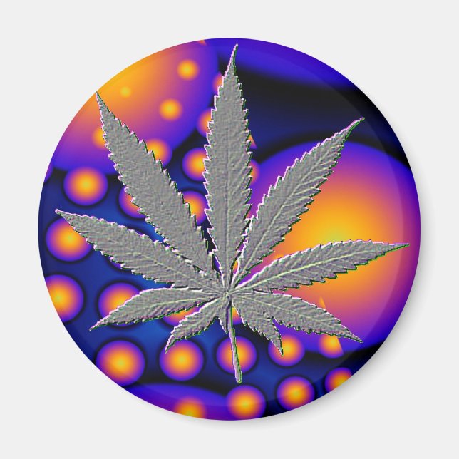 Fractal2s  with embosed pot leaf magnet (Front)